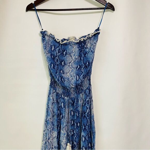 Surf Gypsy Other - Surf Gypsy Womens Blue Snakeskin Print Cover Up Size Medium